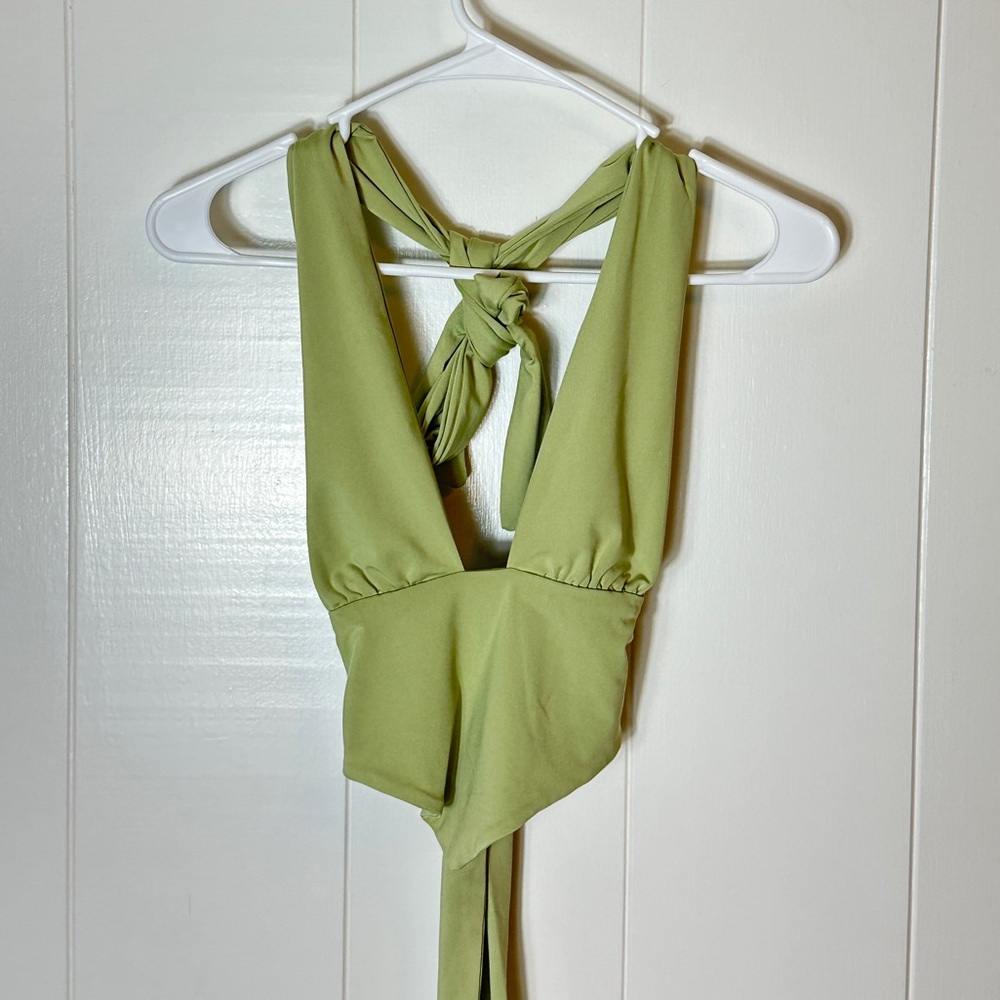 SHEIN Olive Green Halter Top